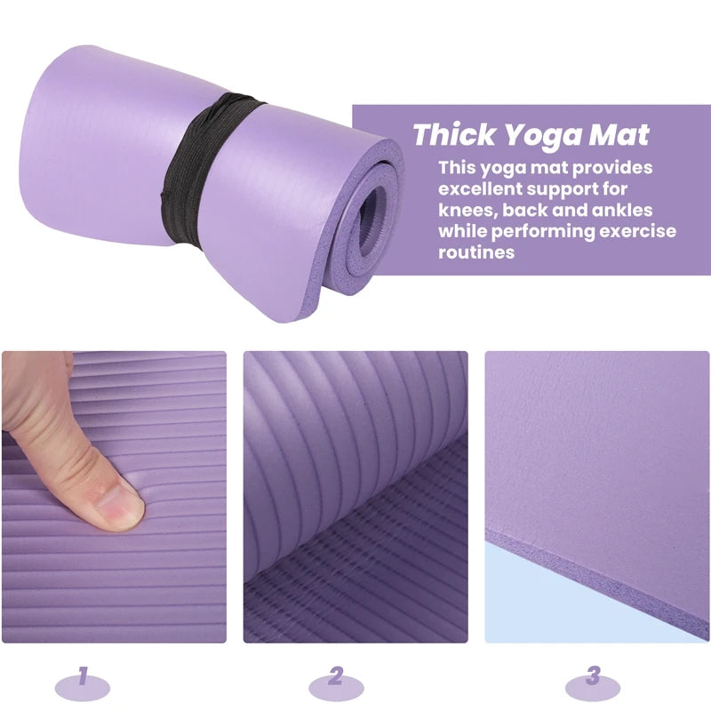 Fabulous 15mm Thick & Large Non-Slip Mat for Pilates, Fitness, Exercise, and Camping